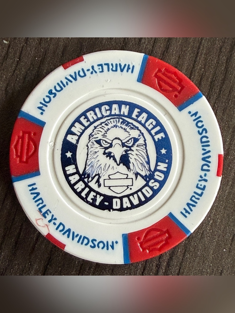 Collectible Harley Davidson Poker Chip American Eagle Harley Denton County, Tx